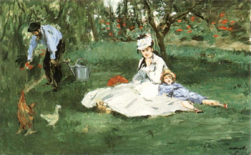 Edouard Manet The Monet Family in the Garden Germany oil painting art